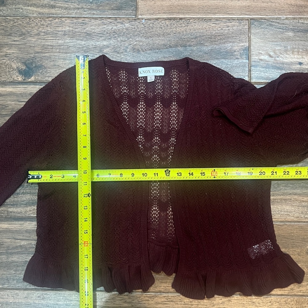 Knox Rose | Maroon Open-Front Cardigan…..101B - Picture 13 of 13